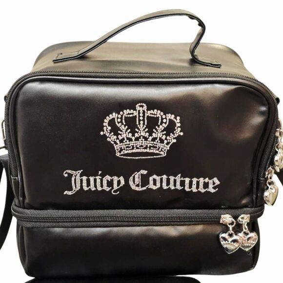 Juicy Couture Rhinestone Logo/Crown Zip-Around Insulated Lunch Tote Bag - Picture 2 of 8